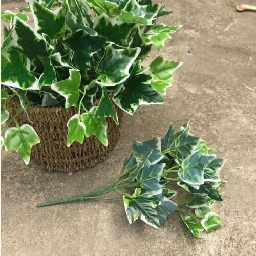 5 fork white side sweet potato leaves Artificial plastic grass fence Outdoor plant wall grass decoration plant bonsai