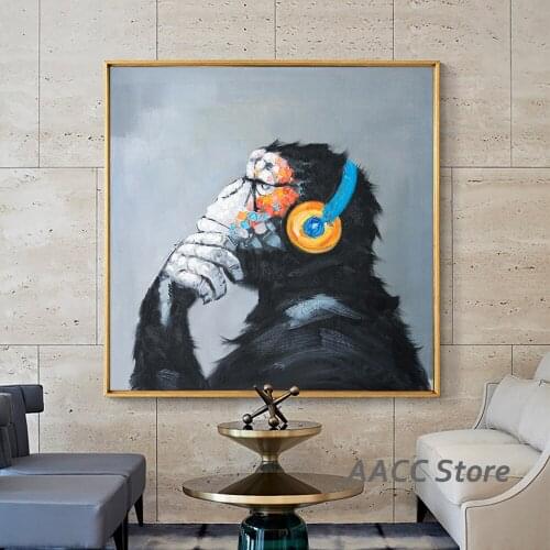 Abstract Style Animal Posters Art Prints Picture On Canvas Paintings Chimpanzee Oil KingKong for Room Home Cuadros Decoration