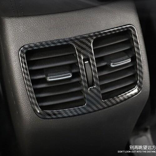 Car Carbon Fiber Car Rear Air Condition outlet Vent frame Cover Trim Interior Decoration For Hyundai Tucson 2015 2016 2017