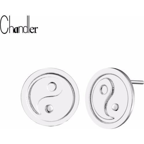 Chandler Round Yin Yang Earrings For Women Taoist Zen Jewelry Antique Chaquetas Para Mujer Simple Oorbellen Piercing Accessary