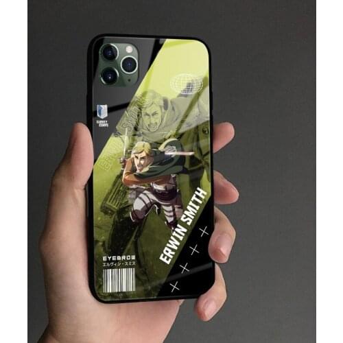 Erwin Smith Attack on Titan Anime Soft Silicon Glass Phone Case for IPhone SE 6s 7 8 Plus X Xr Xs 11 12 Mini Pro Max Samsung