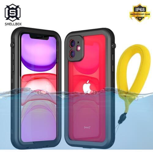 Shellbox Waterproof Case for iPhone 11 12 Pro Max XR XS MAX Shockproof Case for iPhone 8 7 6 6S SE 2020 Luxury Transparent Cover