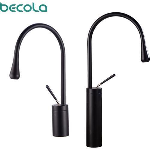 Black and White 360 Swivel Spout Brass and Chrome Finish Bathroom Basin Faucet Vanity Vessel Sinks Mixer Cold And Hot Water Tap