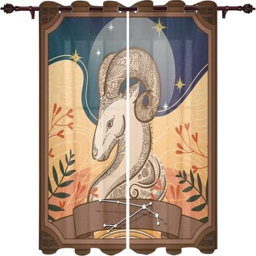 Twelve Constellations Modern Curtains for Living Room Luxury Window Treatments Bedroom Kitchen Curtains Drapes