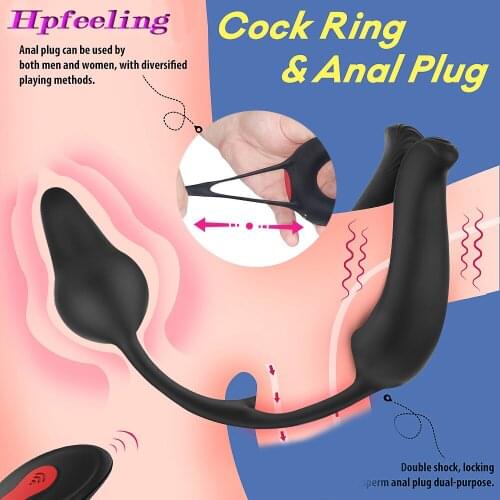 Penis Ring Vibrator Dildo Delayed Ejaculation Cock Ring Sex Toys For Men 9 Vibration Mode Wireless Remote Control Anal Vibrato