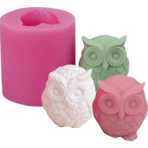 Soap Mold DIY Owl Shaped Silicone Mold 3D Craft Soap Mould Fondant Cake Decorating Baking Tools Soap Molds for Soap Making