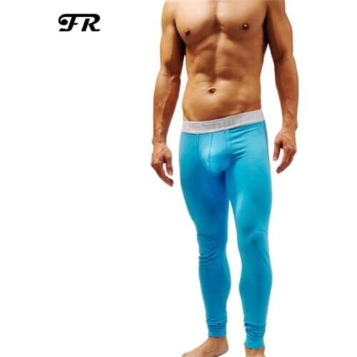 FR Mens Long Pants,Mens Modal Warm Leggings,Mens Tights Slim Pants