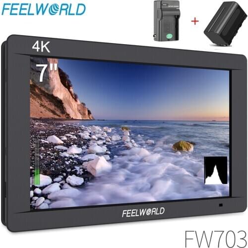 FEELWORLD FW703 7 Inch IPS Full HD 3G SDI 4K HDMI On Camera DSLR Field Monitor 1920x1200 with Histogram for Stabilizer Camera
