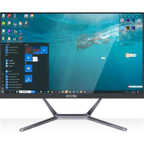 HYSTOU Intel Core i5 10210U i7 8565U All in One PC Computer 23.8 Inch Monitor 3M Web Cam for Gaming Office Using