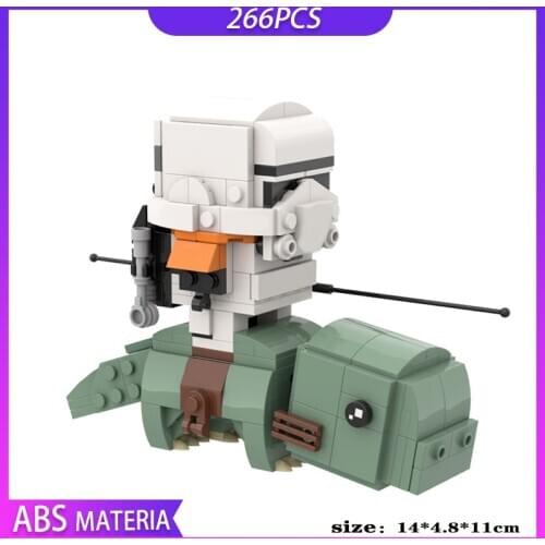 Star MOC Wars 266PCS DIY Sand-trooperING on DewbackING Brickheadz Building Blocks Bricks Model Kids Star Series Wars Toys Gifts