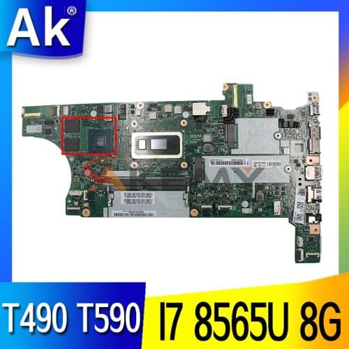 For Lenovo ThinkPad T490 T590 P531 Laptop Motherboard NM-B901 CPU;I7 8565U 8G