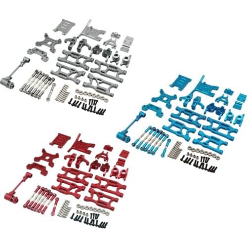 RC CNC Metal C Carrier Shock Tower Linkages Upgrades Parts Kits Set for WLtoys 124016 124018 1:12 Scale RC Racing Car