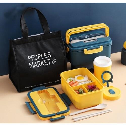 Kawaii Lunch Box For Kids Microwave Plastic Food Container With Compartment Tableware Leak-Proof Bento Box Food Box b