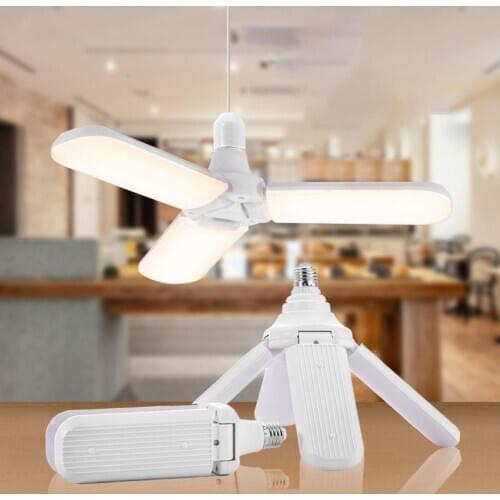 Mini Foldable Fan Blade LED Bulb Lamp Angle Adjustable 85-265V High Brightness for Home Ceiling Garage Lighting
