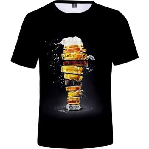 Beer 3D Print T Shirt Men Funny Novelty T-shirt Short Sleeve Tops harajuku Unisex Clothing tshirt Fashion Casual black t shirts