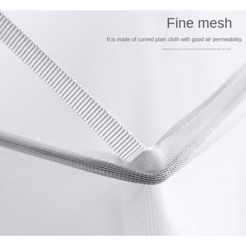 203F Wall Hanging Laundry Basket with Self-Adhesive Hook Mesh Clothes Storage Bag Foldable Collapsible Large Capacity Bucket