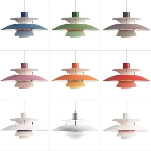 Nordic gradient multicolor chandelier lamps simple modern childrens room living room bedroom study bedside dining room lights