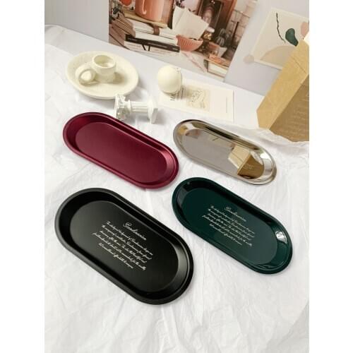 European-style modern minimalist metal stainless steel tray milk tea coffee shop tray dessert jewelry posing photo props LX11201