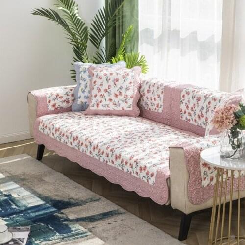 1Piece Four Seasons Pastoral Printed Sofa Cover Cushion Modern Simple Cotton Non-Slip Sofa Towel Living Room Home Armrest Towel