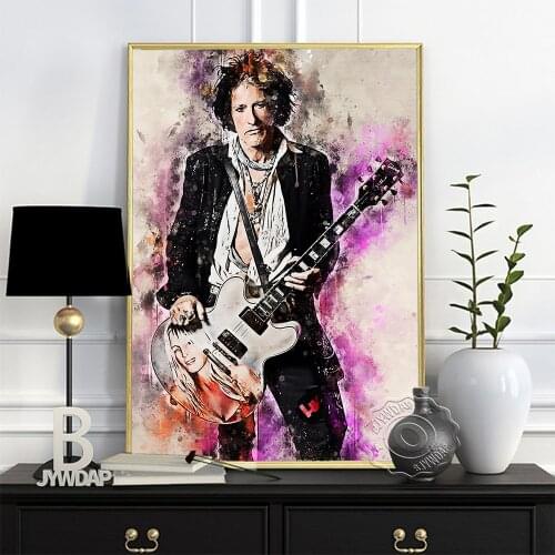 Joe Perry America Guitarist Prints Poster, Heavy Metal Music Pop Star Poster, Perry Hard Rock Fans Collect Wall Art Home Decor