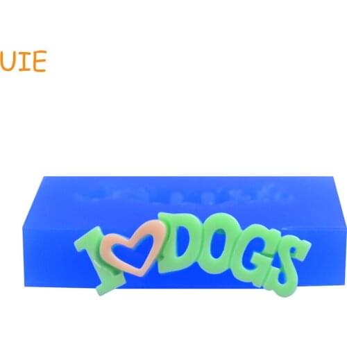 PYL245U 38.8mm I LOVE DOGS Letters Flexible Silicone Mold - Fondant, Sugarcraft, Cupcake Topper, Scrapbooking, Resin Jewelry Wax