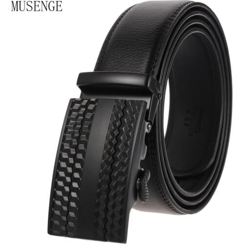 Cowskin Mens Belts Designer Belt Men High Quality Leather Belt for Men Luxury Accessories for Men Classic Black Automatic Buckle