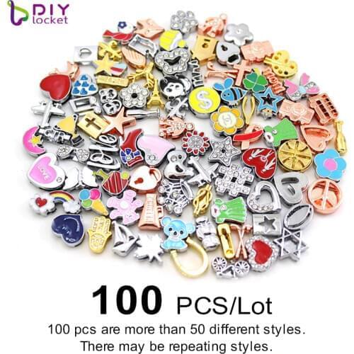 100pcs 8mm Mix Style Slide Charms Fit 8mm Wristband Belt & Bracelet Charms For Bracelet Making LSSC183