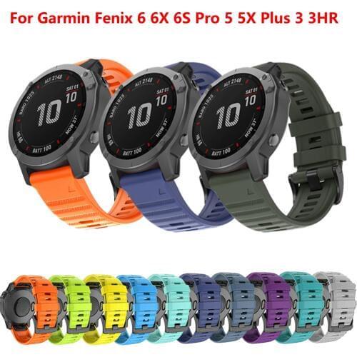 26mm 22mm 20mm WatchBand Strap For Garmin Fenix 5X 5 5S 3 3HR D2 S60 GPS Smart Watches Quick Release Silicone Easyfit Wristband