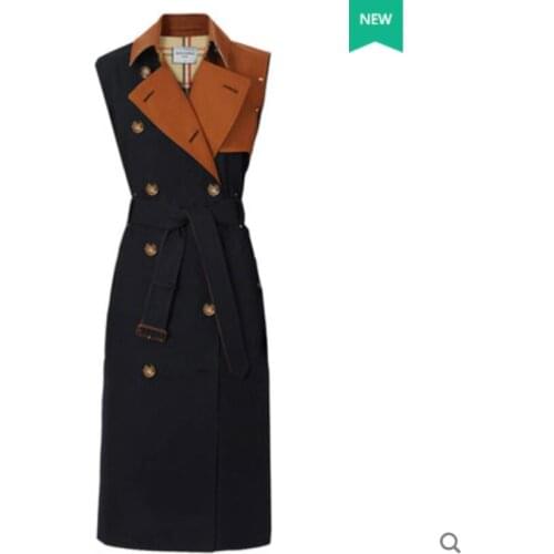 Sleeveless skirt windbreaker womens vest trench coats spring 2021 new мужская одежда atmosphere mid-length fashion high waist