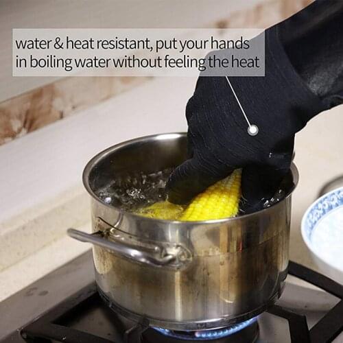 High Heat Gloves Griller Insulated Cooking Gloves for Barbecue Grill Smoker Oven Mitt Baking Waterproof 17Inch Long Sleeve