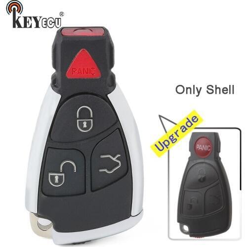 KEYECU for Mercedes-Benz CLS C E S Replacement Modified Smart 3+1 4 Button remote Key Shell Case Cover