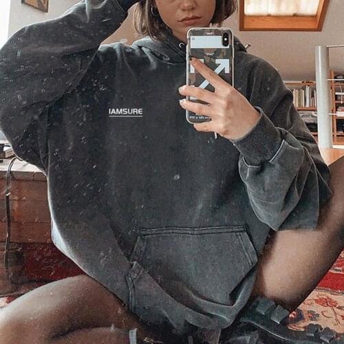 Letter Print Oversized Sweatshirt Women Y2k Hoodies Loose Hoodied 90s Sweatshirts Autumn Winter Boyfriend Style Streetwear Women