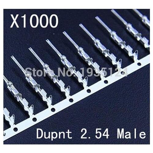 1000pcs 2.54mm male Dupont Jumper Wire Terminal Connector Pins Crimp Copper