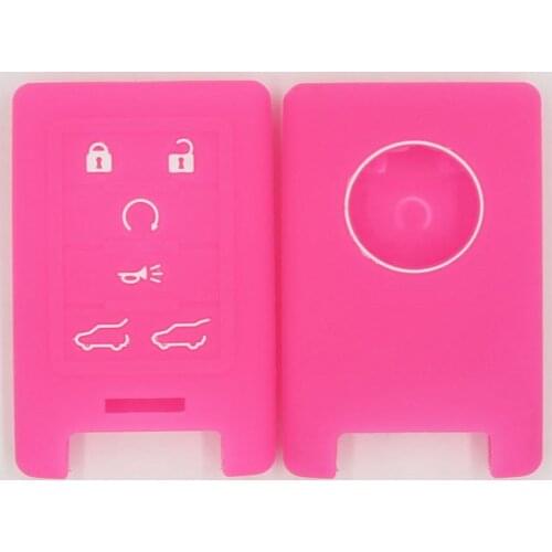 3PC Silicone Car Key Cover Case shell for Cadillac CTS kigoauto STS XTS ATS SLS SRX Round Logo 6 button Smart Key