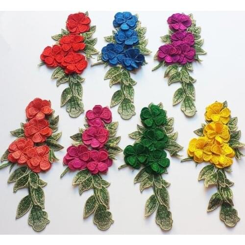 3D peony flower embroidery cloth patch cheongsam applique decoration handmade DIY patch accessories