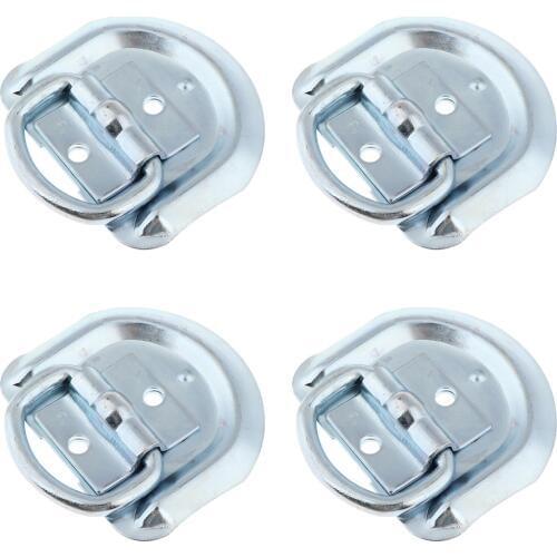 4PCS Weld-On D Ring Tie Down Anchors - Metal D Rings with Welding Clips for Trailers, Trucks