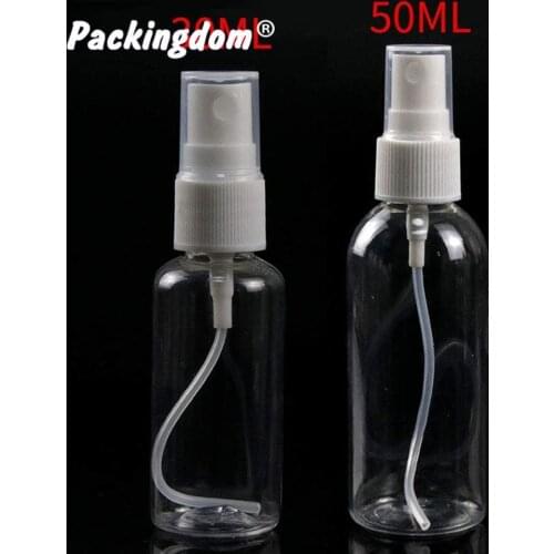 5pcs Plastic Clear Spray Bottles Hand Sanitizer Holder Sprayer Travel Bottle Set Refillable Alcohol Liquid Containers 30ml 50ml