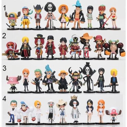 9pcs/set Anime One Piece Ace Luffy Brook nami robin chopper sanji zoro boa franky ace PVC Action Figure Model Toy