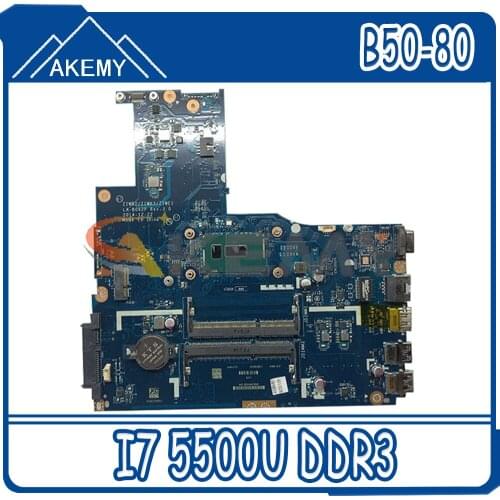 Akemy ZIWB2/ZIWB3/ZIWE1 LA-B092P Motherboard For Lenovo B50-80 N50-80 Laptop Motherboard CPU I7 5500U DDR3 100% Test Work