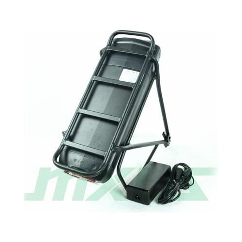 36V 16Ah rechargeable LG cell 3200 rear rack electric bike battery with rack and charger