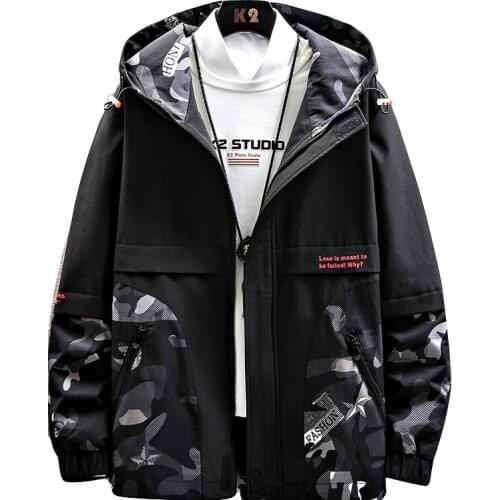 HCXY brand mens hooded jackets 2020 autumn new mens Camouflage jackets casual jackets and coats male