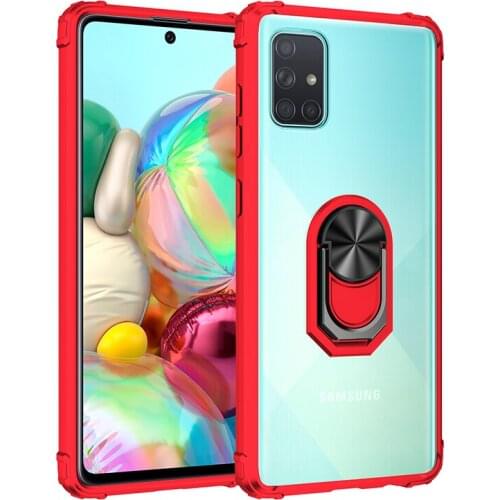 For Samsung A 51 Samsung Galaxy A51 Case Cover Armor Transparent Military Shockproof Magnetic Holder Ring Case Fundas