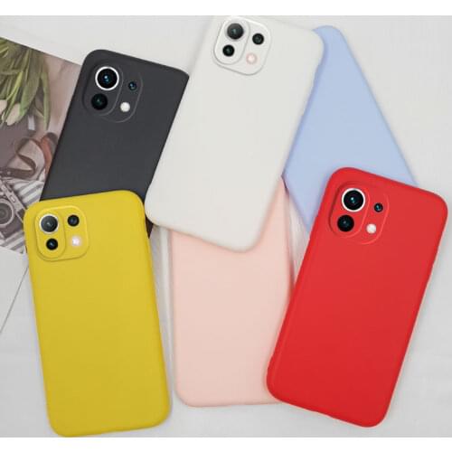 Candy Case For Xiaomi Mi 11 Lite Mi11 Xiomi Mi 11Lite Case TPU Silicone TPU Soft Bumper For Xiaomi Mi 11 Phone Cover Yellow