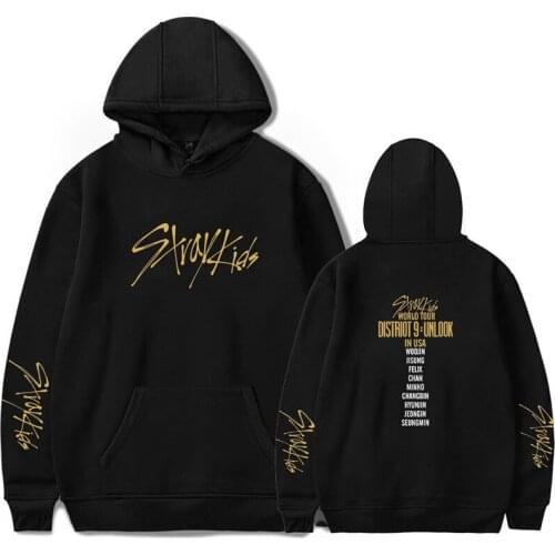 Stray Kids Kpop World Tour Hood Hoodies Sweatshirt Hip Hop Style Fashion Men Women Hooded Pullover Long Sleeve Hoodie Hoody Tops