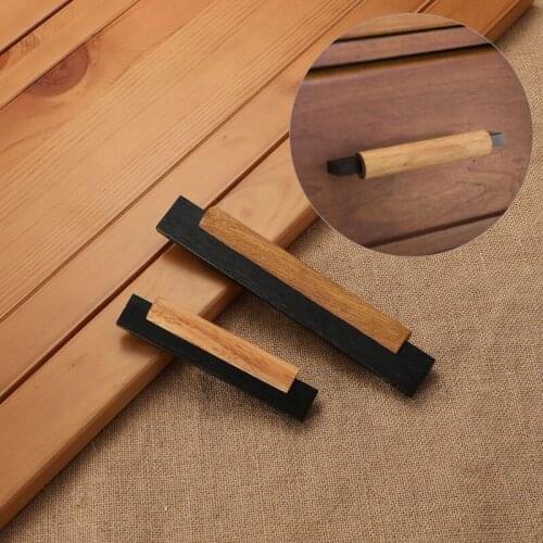 Furniture Solid Wood Door Handles Opener Knobs Cabinets Drawers Cupboard Wardrobe Hardware Handle Home Decor European Simple