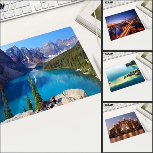 XGZ Natural Landscape Wallpaper Rubber Mouse Pad Small Size Rectangular Non-Slip Cleanable For Pc Desktop Mousepad Player Laptop