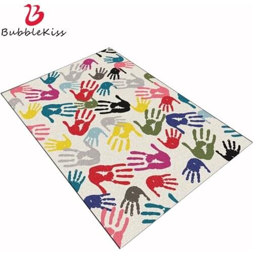 Bubble Kiss Carpets For Bed Room Modern Minimalist Color Art Palm Print Carpet Living Room Floor Mat Carpet Kid Room Decor Rug