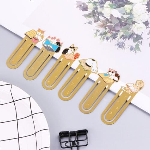 Creative Kawaii Cartoon Cat Metal Bookmark School Office Supplies Student Gifts