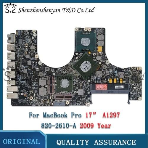 Tesed A1297 Logic Board for MacBook Pro 17" Motherboard Mid 2009 MC226 MB604 820-2610-A 820-2390-A 661-5203 2.8GHz C2D T9600