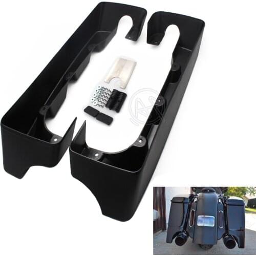 Matte Black Motorcycle Double Cut Hard Saddlebag Extension For Harley Road King Road Ultra Street Glide Electra Glide 1994-13